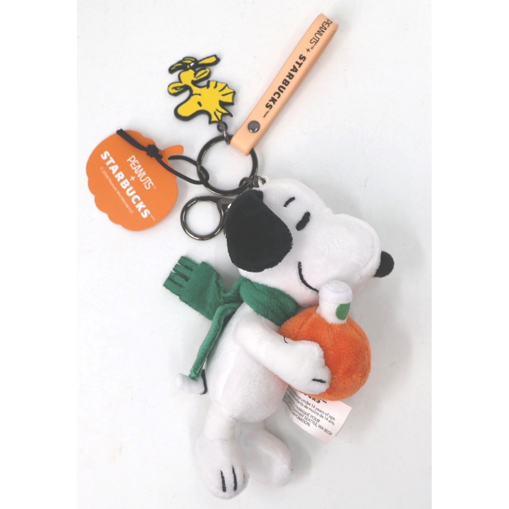 Starbucks Peanuts Bag Charm Unisex OS White NEW Snoopy Pumpkin Halloween Plush